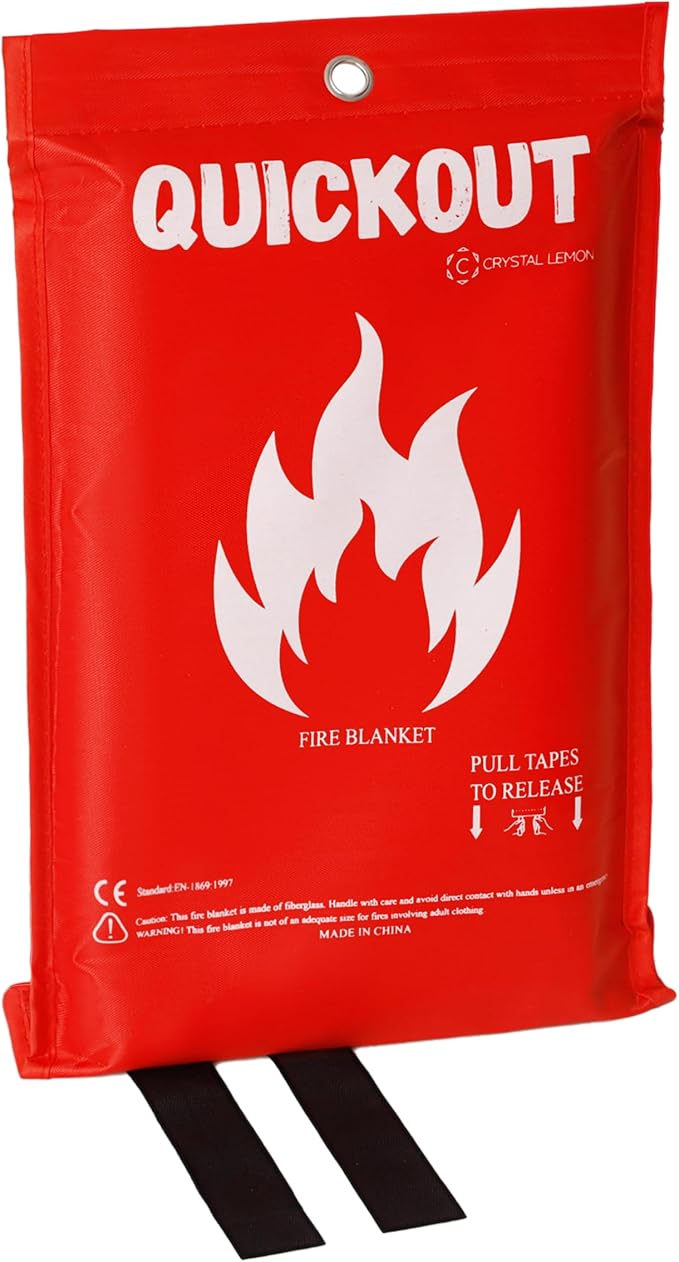 Crystal Lemon Fire Blanket 8-Pack, Home and Kitchen Fire Safety Blankets, Heavy-Duty, Large Fire
