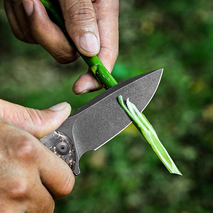 CIVIVI Folding Pocket Knife- Praxis Flipper Liner Lock Knife, 3.75" Black Stonewashed Blade