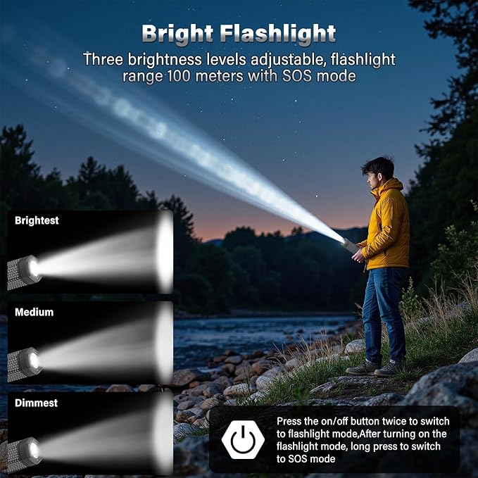 Telescopic Camping Light - 10500mAh Rechargeable Camping Lantern with Storage Bag, Dimmable