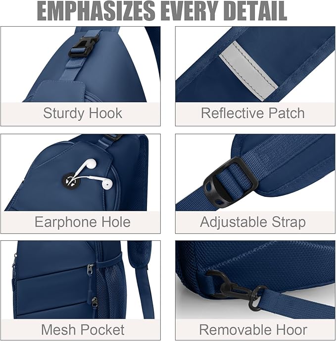 Crossbody Bags for Women Men Trendy Sling Bag Bakpack Casual Chest Bag with Convertible Shoulder