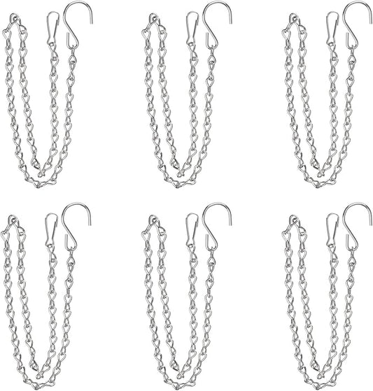 YINGFENG 6 Pack 19.7 Inch Silver Hanging Chain for Hanging Bird Feeders, Bird Houses, Planters