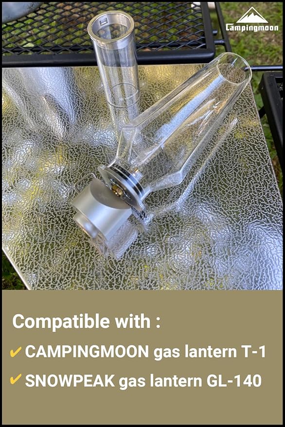 CAMPINGMOON 1 1/4 Inch Camping Gas Latern Globe Hoya Lamp Replacement Globe Clear Glass 5 1/8 Inch