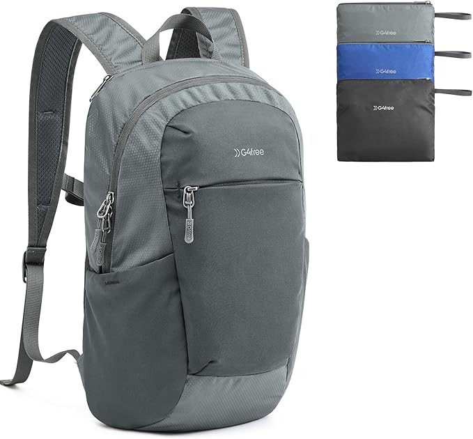 G4Free Packable Hiking Backpack 20L Lightweight Foldable Travel Daypack with Thickened Back Panel