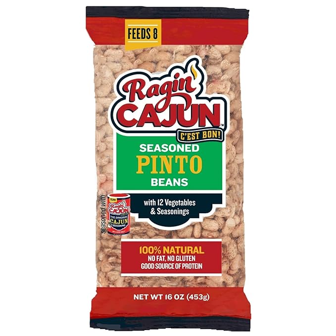 Seasoned Piñto Beans 16 oz Ragin Cajun (Pack of 6)