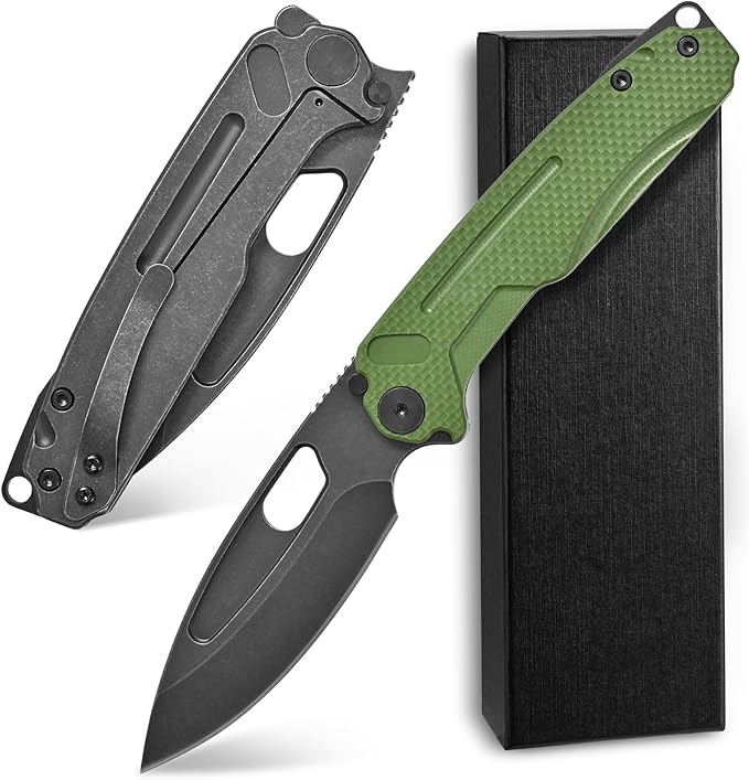 Ccanku C1136 Folding Knife D2 Steel Blade G10&Steel Handle EDC Tool Outdoor Hunting Camping Knife