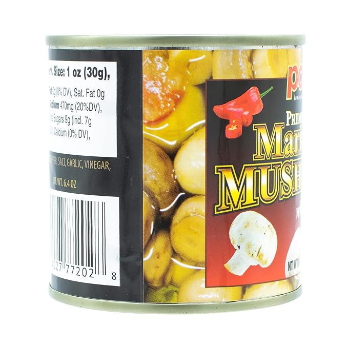 MW Polar Premium Select Whole Marinated Mushrooms 6.4oz (Pack of 12)