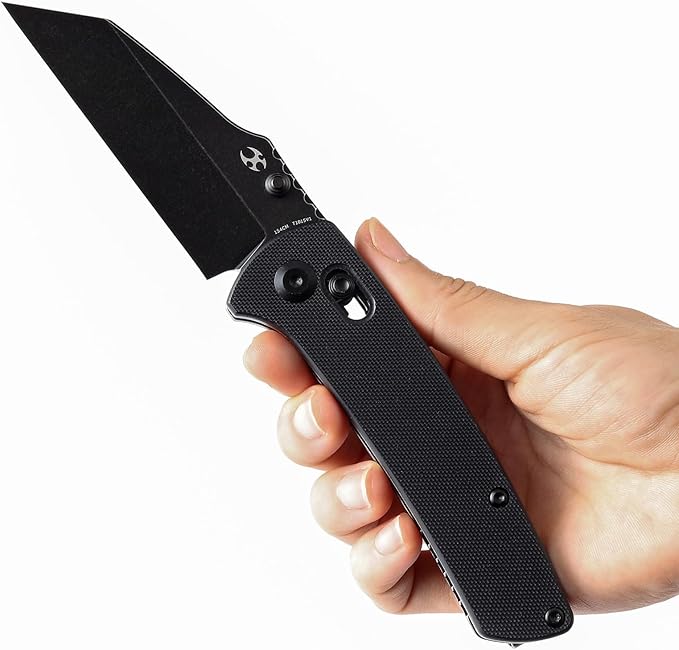 KANSEPT Main Street Pocket Folding Knife, 3.36''Black Ticn Coated 154cm Sharp Steel Blade, G10