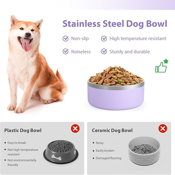 Stainless Steel Dog Bowls, Metal Dog Bowls, Water Bowl for Dogs, Dog Food Bowls, Pet Bowls for