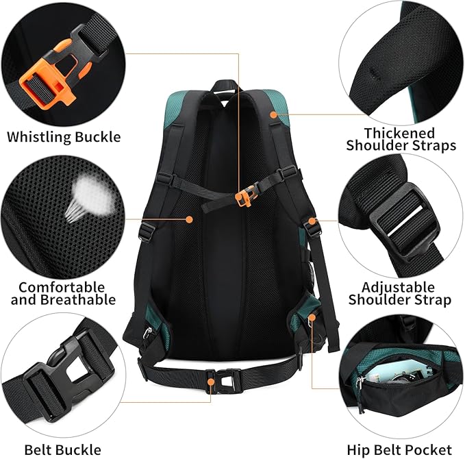 BOVIP 40L Hiking Backpack Waterproof Lightweight Daypack Travel Sports Camping Backpack for Men