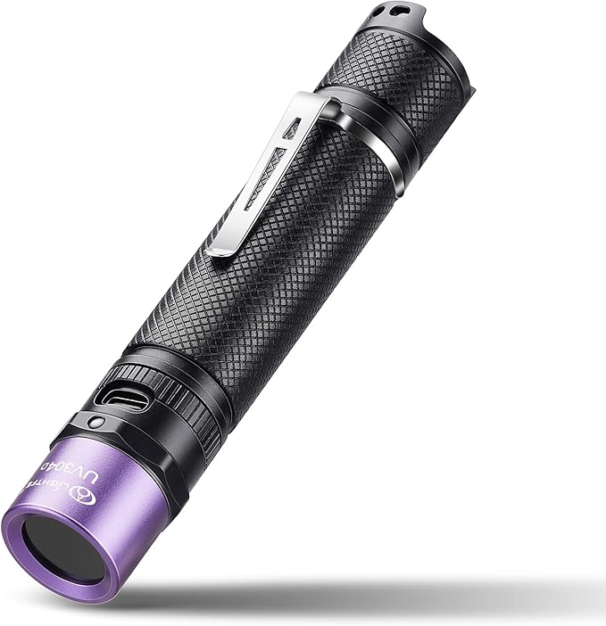 LIGHTFE Blacklight uv Flashlight 365nm UV304 UV Flashlight Rechargeable can be Used for UV Glue