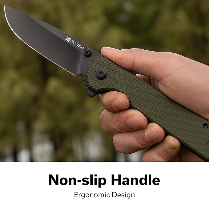 SENCUT Aetheris Pocket Knife, EDC Folding Knife with 3.68'' 9Cr18MoV Blade & G10 Handle, Reversible