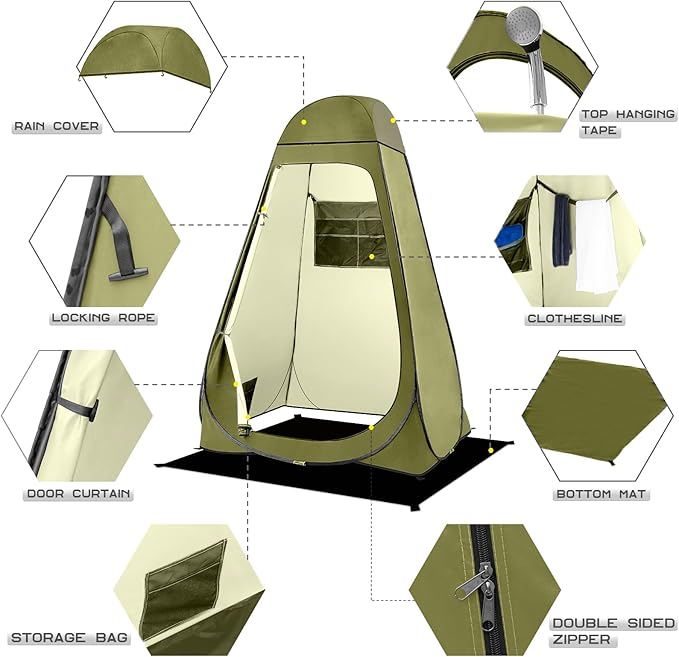 BRIAN & DANY Pop Up Shower Tent, Portable Privacy Camping Changing Tent, Camp Toilet Bathroom Pod