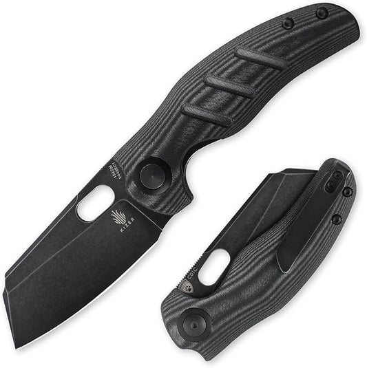 Kizer C01C Sheepdog Pocket Knife, 3.31" 154CM Blade EDC Camping Folding Knife with Black Micarta