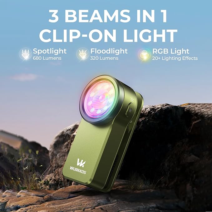 Wurkkos HD03 Rechargeable Flashlights EDC Clip-on Light, Bright 680 Lumens Pocket Flashlight