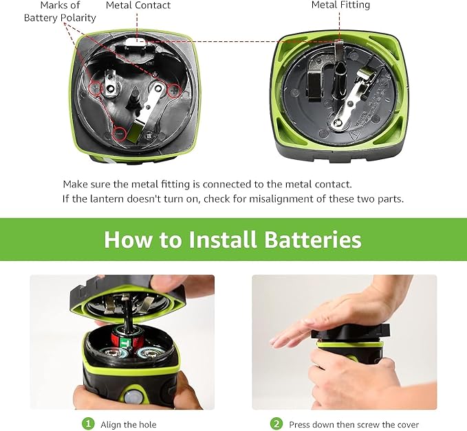 LE 1000LM Battery Powered LED Camping Lantern, Waterproof Tent Light with 4 Light Modes, Camping