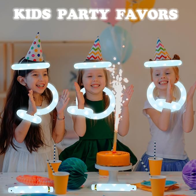 White Glow Sticks Party Favors Supplies Decorations for Wedding, Light Up Sticks Wands Necklaces
