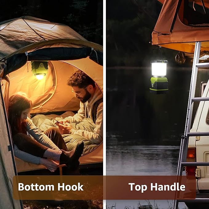 LE 1000LM Battery Powered LED Camping Lantern, Waterproof Tent Light with 4 Light Modes, Camping