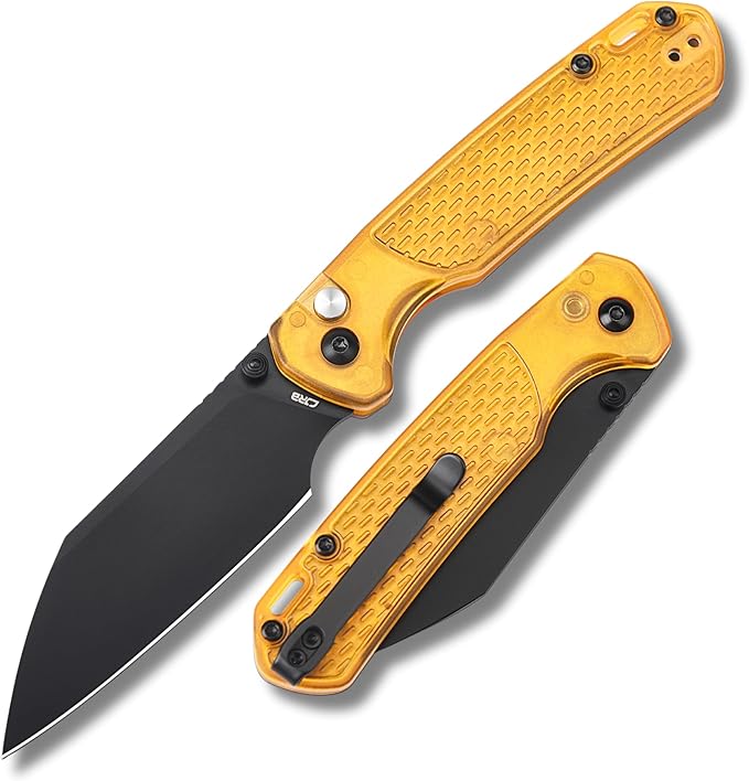 CJRB Pyrite-Light Folding Knife, 3.34'' AR-RPM9 Steel Blade Pocket Knife with Clip for Men Women