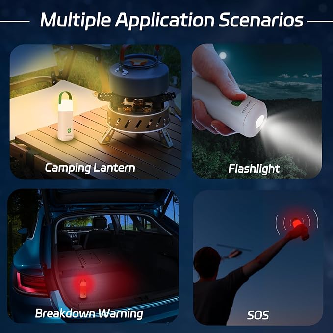 2PK Camping Lantern, 350 Hours Running Time Rechargeable Lantern, 3200mAh Lantern Flashlight with 4