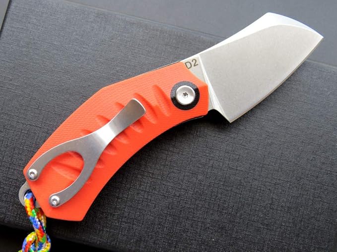 Eafengrow EF85 Folding Knife with Clip Stone Wash D2 Steel Blade G10 Handle Pocket Knife Ball