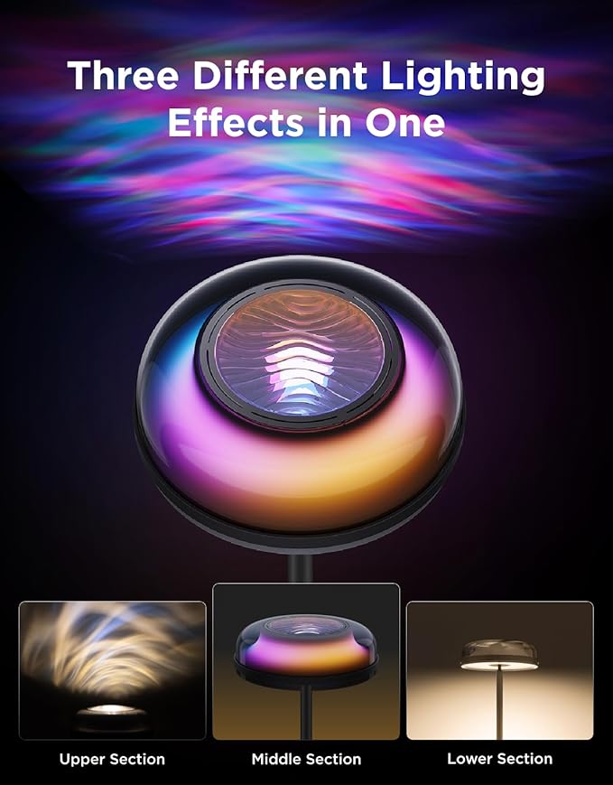 Govee Uplighter Floor Lamp for Living Room, RGBIC Ripple Projector, Floor Lamp for Bedroom Works