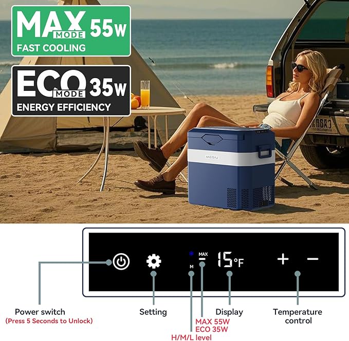 Car Fridge Portable 12V Refrigerator 40 Quart 12 Volt Freezer Compressor Cooler 12V/24V DC 110～240