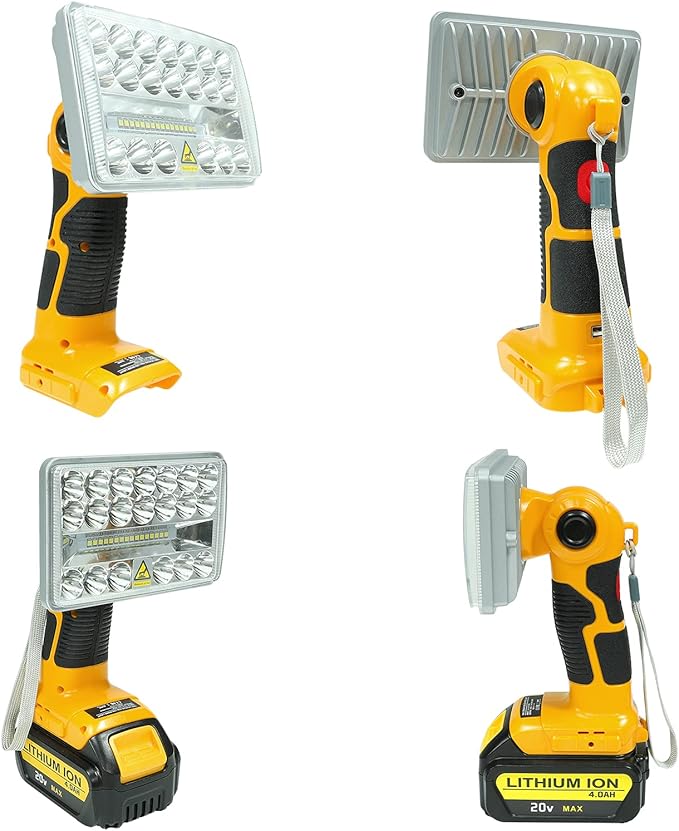 Flashlight for Dewalt 20V Battery, 20v Work Light, 18W 2000LM Portable Floodlights and Spotlight