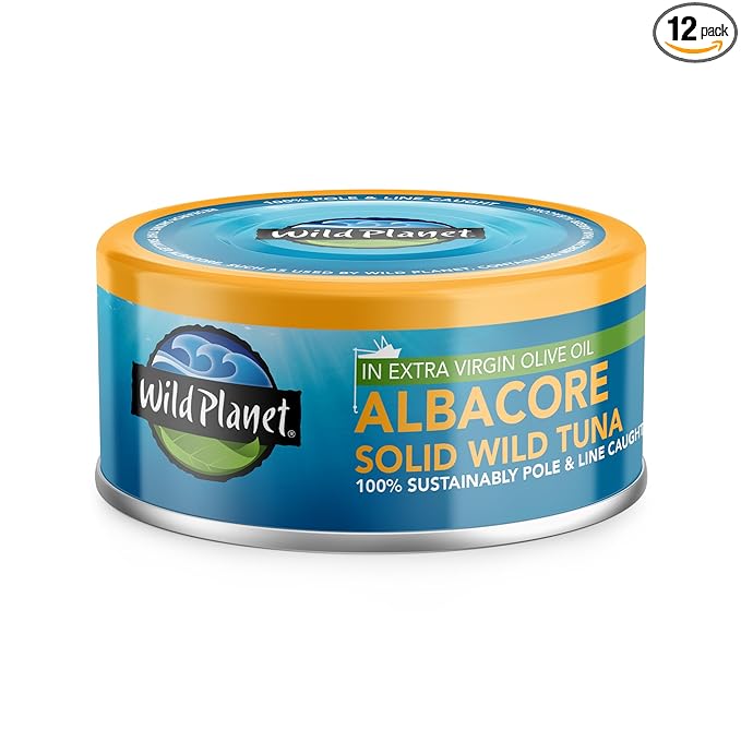 Wild Planet Albacore Wild Tuna in Extra Virgin Olive Oil, Canned Tuna, Sustainably Wild-Caught