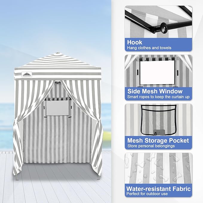 EAGLE PEAK Flex Ultra Compact 5x5 Pop-up Canopy, Sun Shelter, Changing Room, Portable Privacy Tent