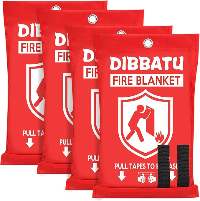 DIBBATU Fire Blanket for Home and Kitchen, Fire Blankets Emergency for Home, Emergency Fire