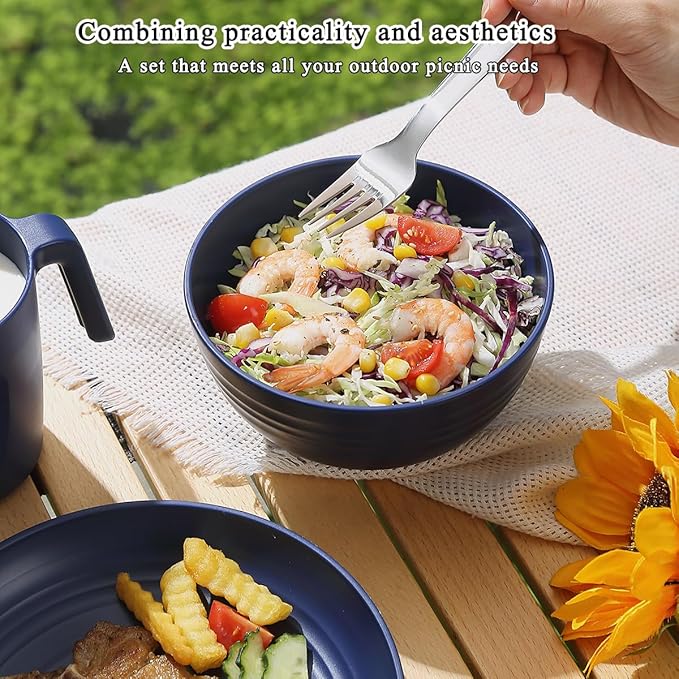 Camping Utensils, Reanea Camping Mess Kit for Travel, Camping, Picnic, Outdoor, Camping Gear