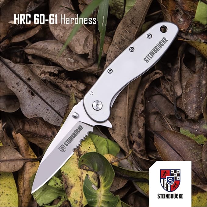 Pocket Knife for Men with Clip - Heavy Duty Folding Pocket Knives, 3.1" 14C28N Stainless Steel