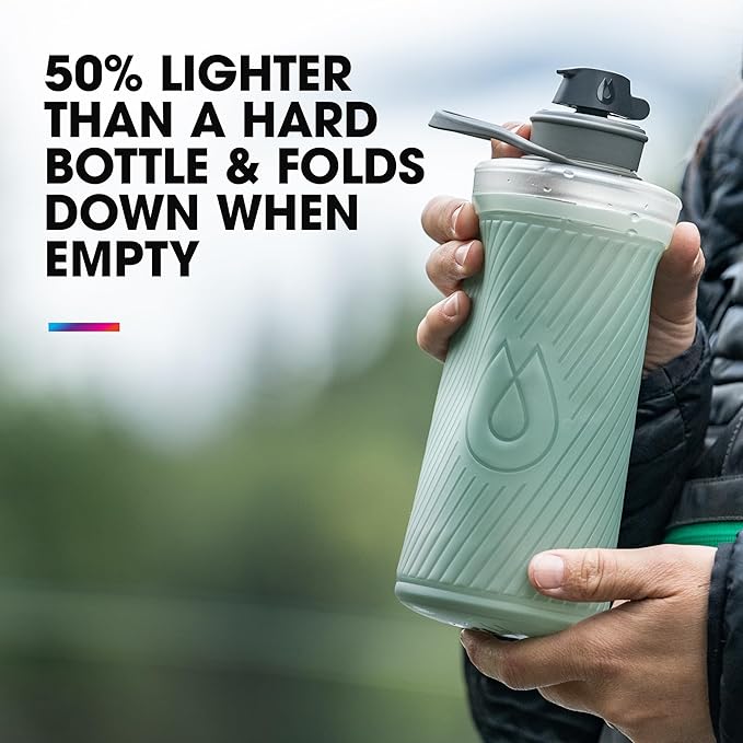 HydraPak Flux - Collapsible Backpacking Water Bottle (750ml, 1L, 1.5L) - BPA Free, Ultra Light