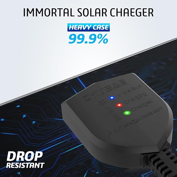 OYMSAE White 20W 12V Solar Panel Battery Charger Portable Waterproof Power Trickle Battery Charger