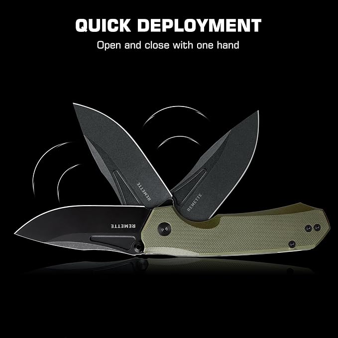 EDC Pocket Knife Rhino,3" D2 Steel Blade Durable G10 Handle, Folding Pocket Knives with Reversible
