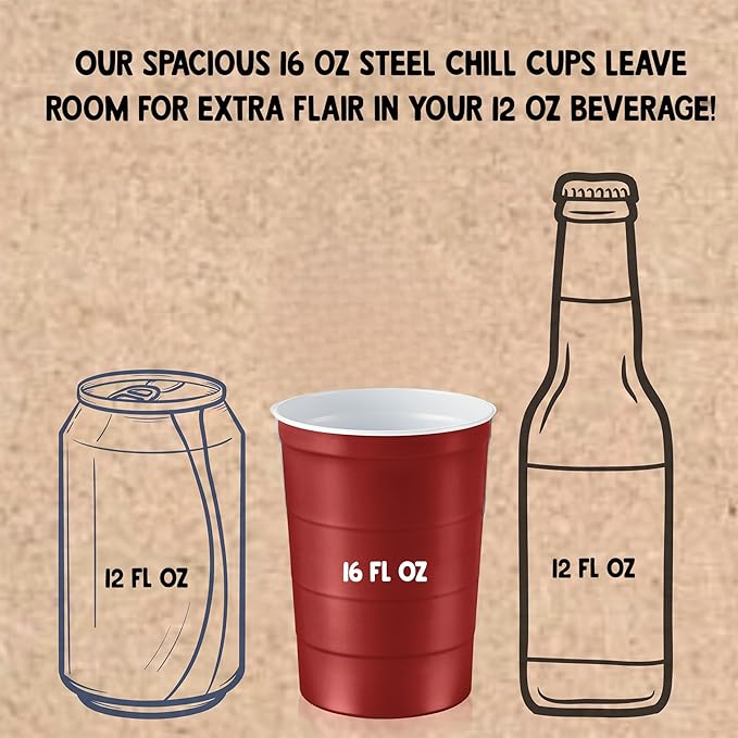 16 oz. Party Cups, Perfect for Cold Drinks, Sturdy & Durable, Disposable and 100% Recyclable, Made
