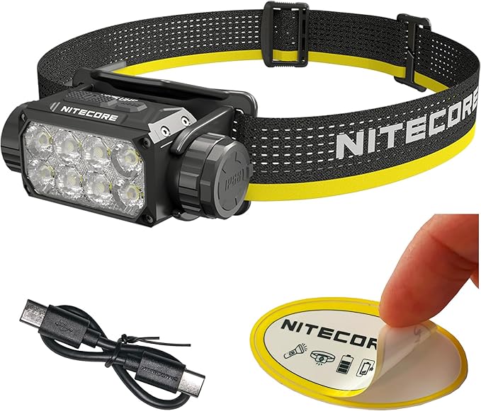 Nitecore HC75 UHE 3000 Lumen USB-C Rechargeable Zoomable Work Headlamp, White and Red Beams for