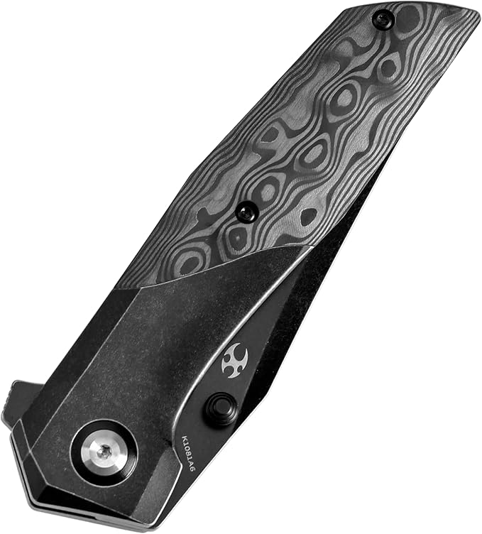 KANSEPT Deadite Pocket Folding Knives for Men Women Camping Hiking 3.52'' Blackwash CPM S35VN Blade