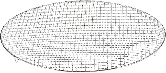 HARFINGTON Round Cooking Rack 21.7-inch Stainless Steel Cross Wire Barbecue Grill Net with 20mm