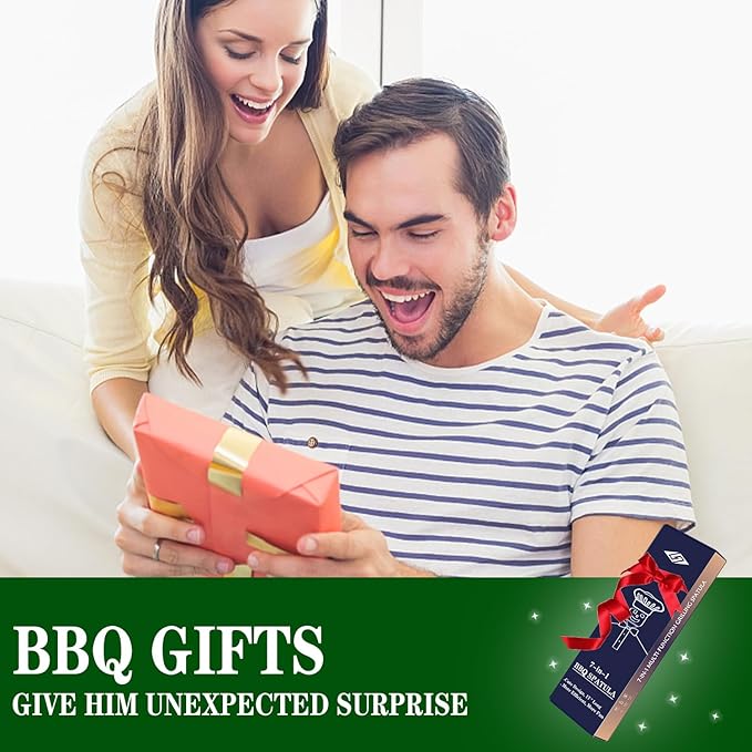 BBQ Gift for Men Dad Husband, Fathers Day Birthday Gifts, 7 in 1 Grill Spatula, Fun BBQ