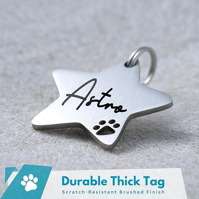 Ultra Joys Dog Tags Personalized for Pets - Hollow Paw Custom Pet ID Tag - Engraved Dog Tag for