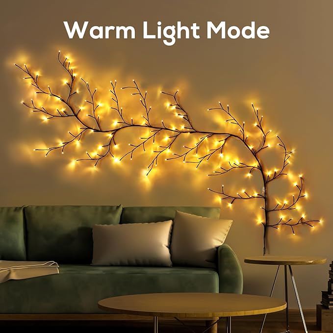 Enchanted Willow Vine Lights for Home Decor with 160LEDs, 8.2FT Voice-Activated Wall Decoration