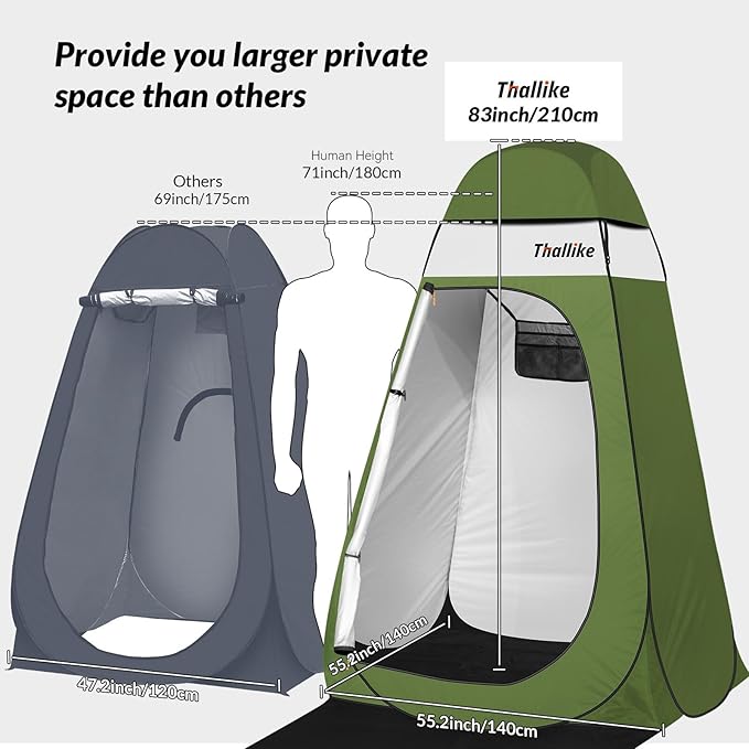Upgrade Pop Up Privacy Shower Tent, Portable Camping Shower Tent, Camping Toilet Changing Room with