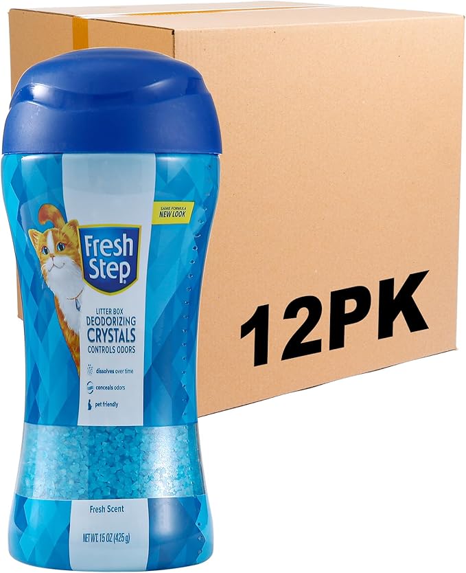 Fresh Step Cat Litter Crystals in Fresh Scent - Cat Litter Box Deodorizer - Combats Odors and