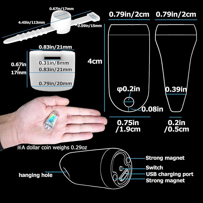 USB Mini LED Lantern, 2 Pack Waterproof EDC Keychain LED Flashlight for Camping, Type-C