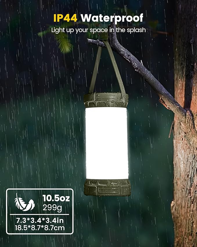 Glocusent 135 LED Ultra Bright Camping Lantern, Up to 200H, 5000mAh Camping Lights with 3 Colors &