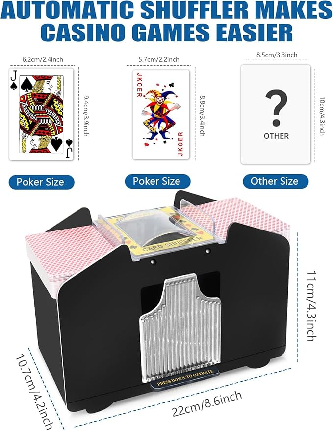 Poker Set, Casino Game Set Blackjack Set with Casino Chips, Deck Shuffler, 300pcs Poker Chips