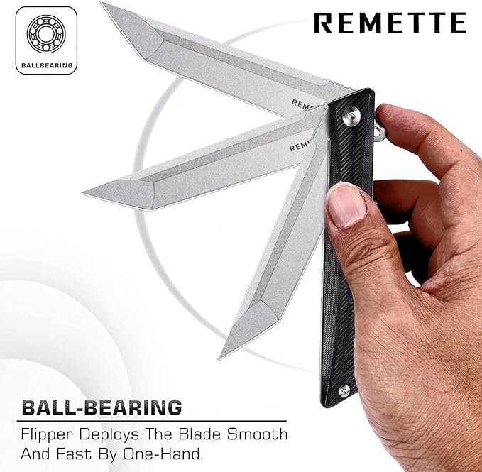 Pocket Knife GD22K, Flipper Open D2 Steel Tanto Folding knife with Durable G10 Handle,Men Women