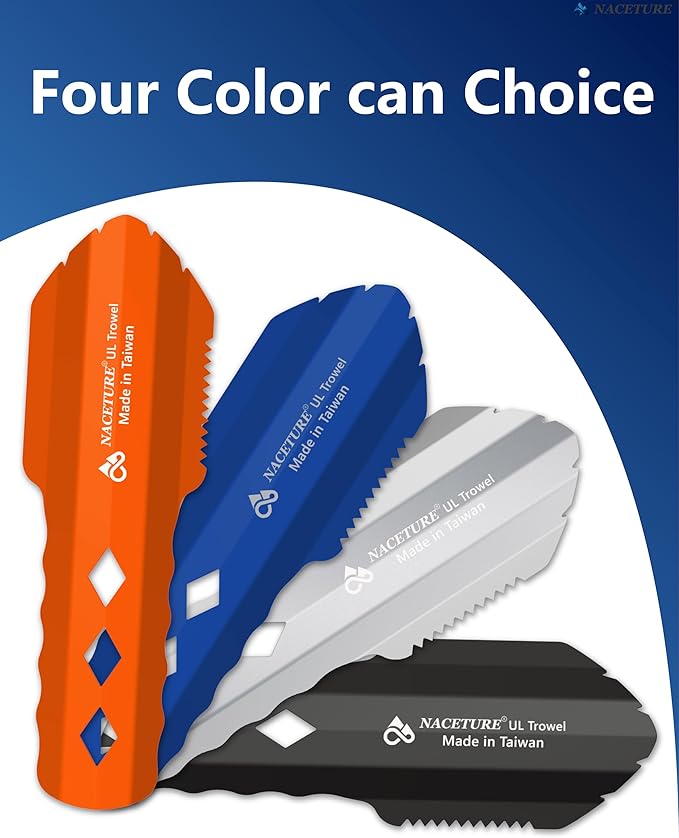 NACETURE Ultralight Backpacking Trowel Aluminum Shovel Small Potty Multitool with Longer Handle