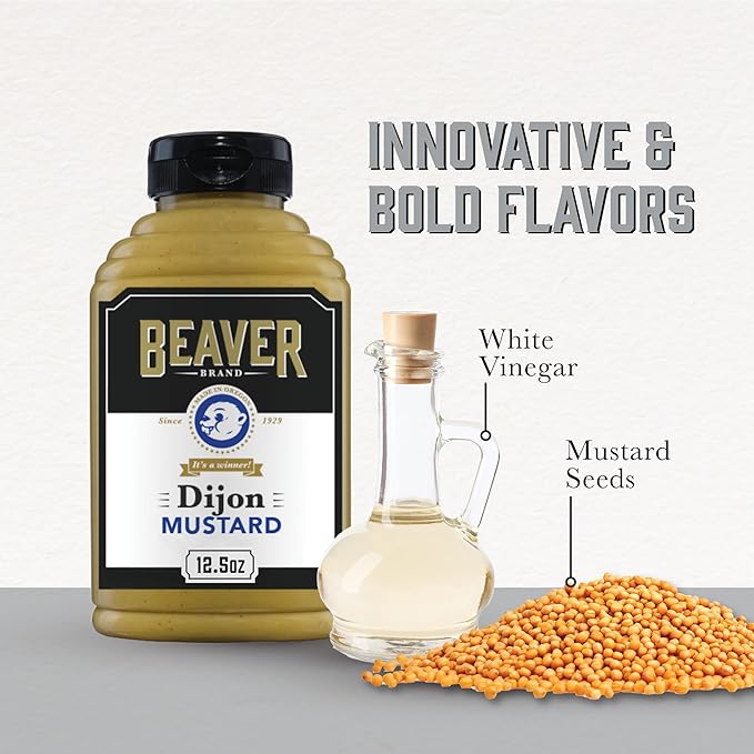 Beaver Traditionally Hot Dijon Mustard, 12.5 oz squeeze bottle